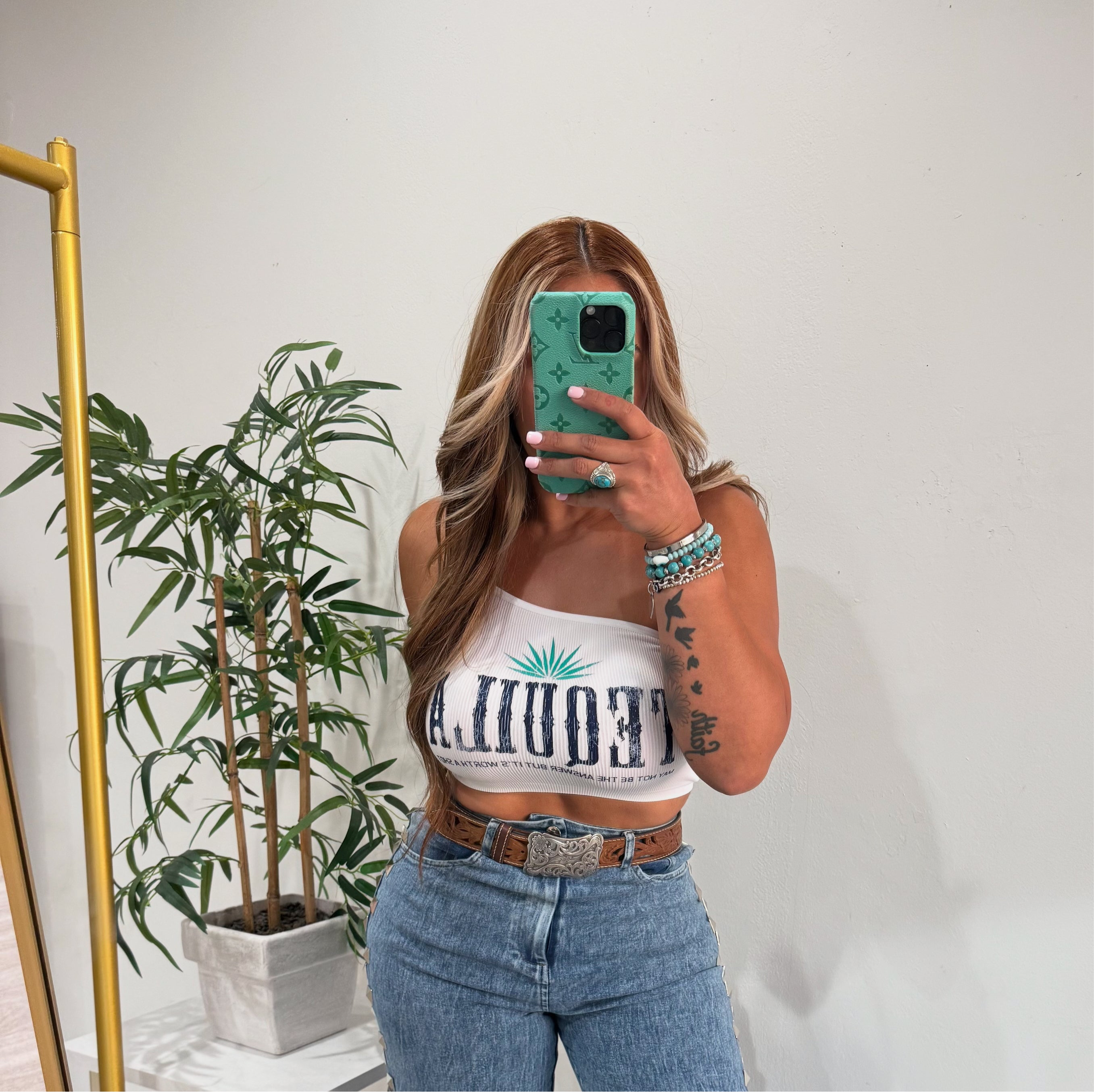 Tequila crop top- white