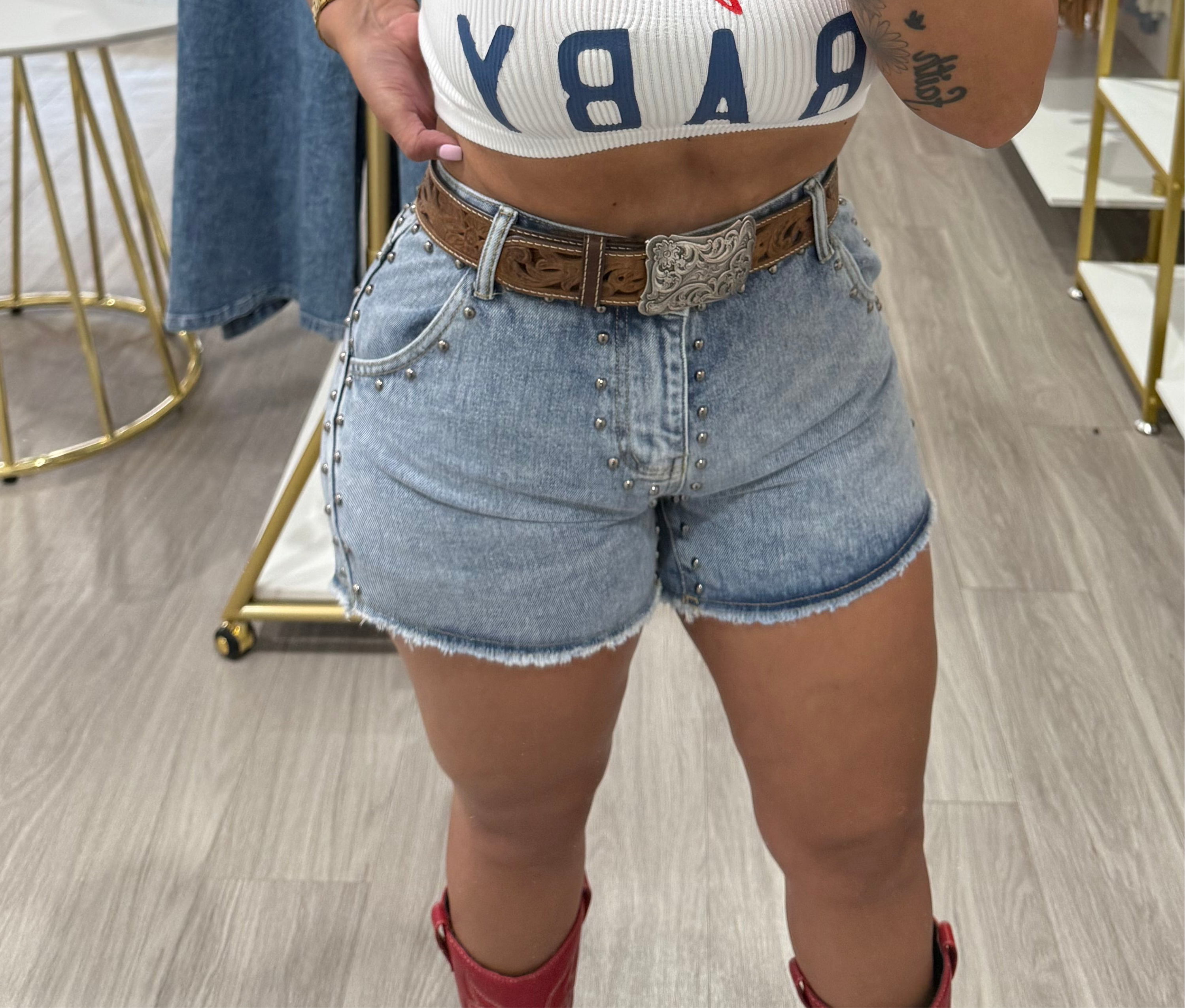 Steph studded shorts
