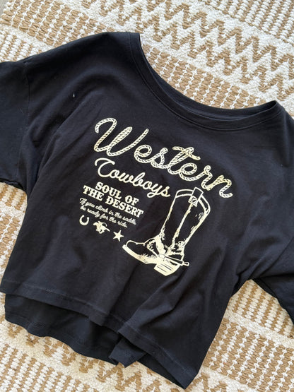 Western cowboys top  - black