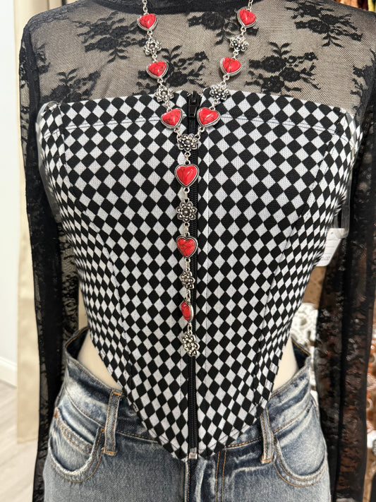 Tessa checkered corset